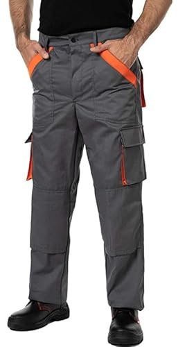 Pantalones de Trabajo para Hombre, Made in EU, Refuerzo y Acolchado en Las Rodillas, Pantalones Cargo, 64