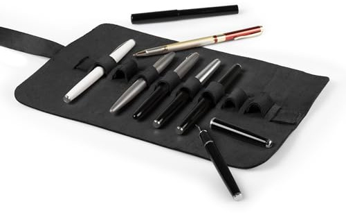 Londo Étui à Crayons en Cuir Véritable, Trousse Roulante – Organiseur à Crayons Élégant, Étui à Stylo, Range-crayons, Boîte à Crayons