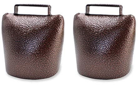 2 Stück 7,5 × 5,5 × 9,5 cm große Eisenglocken, Weideeisen-Glocken für Kuhpferd, Bauernhoftiere, Kuhglocken, Geräuschmacher, Türglocken, Diebstahlschutz, Zubehör, Glocken