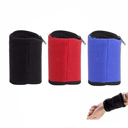 3 Stücke Handgelenk-Beutel,Tasche Armband Brieftaschen Schwarz Sport Handgelenk Brieftaschen Reißverschluss Armband Brieftaschen Handy Handgelenk Taschen für Outdoor Laufen Radfahren