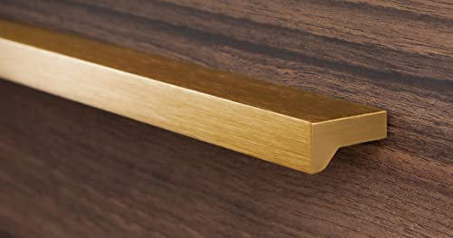 Gedotec Poignées de meuble en aluminium | 1 pièce Poignées de porte pour armoires - laiton brossé avec matériel de fixation | ANGLE 0077 | LA : 320 mm