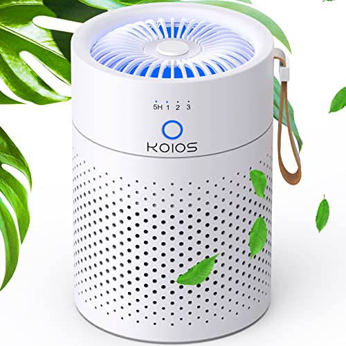 KOIOS H13 Luftrenare för sovrum, hem, äkta HEPA-filter luftrenare för kontor, bil, husdjur med USB-kabel, litet luftfilter, nattlampa, H13