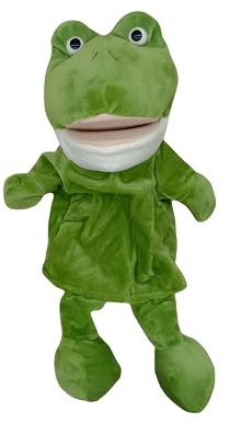 Proumhang Marionetas De Mano De Cuerpo Completo para Niños,Animal Títeres de Mano Granja Títeres Juguetes Set,Juguetes de Peluche con Boca Abierta Móvil,Regalos para Niños y Niñas 35cm Rana
