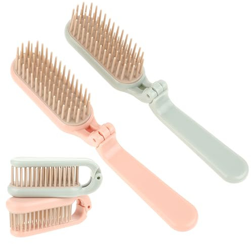 2 Stück Reise Haarbürste Mini Haarbürste Faltbar Tragbar Massagekamm für Männer Frauen Kinder Dünnes Dickes Haar