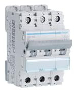NGN302 Disjoncteur tripolaire Hager 2A - 6-10kA - courbe D - 3 modules - NGN - Bornes alignées à vis