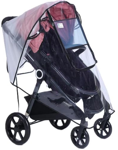 PandaEar Universal Regenschutz Kinderwagen, Transparent Regenverdeck Kinderwagen Buggy Regenschutz, Stroller Rain Cover, Winddicht Und Wasserdicht, Atmungsaktiv, Kinderwagen Abdeckung