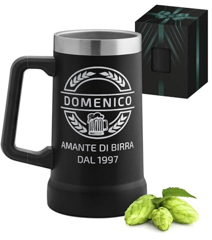 Maverton Boccale birra termico da camping - Tazza personalizzata per campeggio - Idee regalo uomo compleanno - Acciaio Inox 700ml - Regali uomo - Campeggio accessori utili - Regalo amante di birre