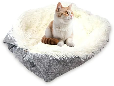 Letto per gatti, cuscino per gatti, letto per cani, gattino cuscino, cuscino per cani sfoderabile EET lavabile, tappeto per gatti per dormire (15,7 x 10,2 x 5,1 )