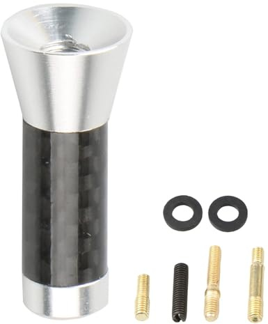 Antena de techo para automóvil, Antena corta para automóvil - Antena para parabrisas de coche de 3,5 cm - Antena de metal para diseño de automóvil, antena receptora estéreo de fibra de carbono para au