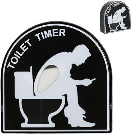 5 Minuten Toiletten Sanduhr Timer - Toilet Timer Kreative Stundenglas Sand Toilette Sanduhr Timer Home Decor Spielzeug für Männer Lustige Geschenke Papa für Ehemann Vatertag Geburtstags(Schwarz)