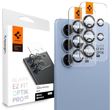 Spigen AGL09084 Galaxy S25 Ultra Camera Lens Glass Protector Pack of 2 Black