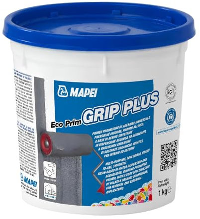 MAPEI Eco Prim Grip Plus Primer Promotore Adesione Universale Intonaci Rasature Adesivi Interno Esterno Parete Pavimento (1 kg)