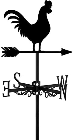 Paleta de metal con forma de animal para exteriores, techo, patio, jardín, decoración de granja con gallo, adorno de gallo, veleta de viento, veleta de viento y gallo