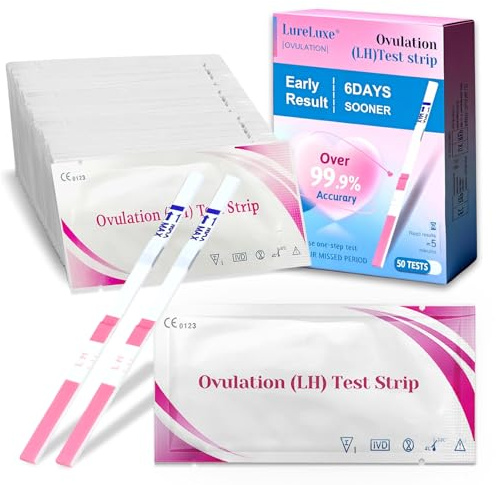 50 Pieces Ovulation Test Strips, Ovulation Predictor Kit, Ovulation Monitoring Tests,Fast Response Pregnancy Test,Individually Wrapped,Quick Testing