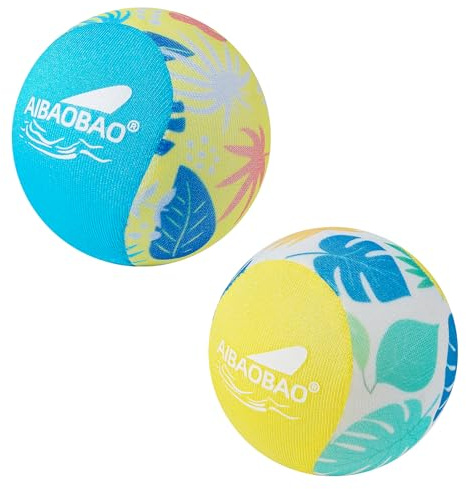 AIBAOBAO 2 Pack Water Ball, Water Skipping Balls 5.5cm Art Design for All Ages Adults with Net Bag for Lakes, Rivers, Beach, Jumping Balls Skimming for Swimming Pool Outdoor Pool Beach