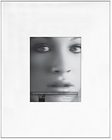 MCS Framatic Fineline Aluminum Frame, Silver, 16 x 20 in matted to 8 x 10 in, Single