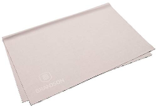 BRANDSON Brillenputztuch XXL (40x30 cm, grau) Brillen Mikrofasertuch groß, waschbar - Mikrofaser Brillentuch, Reinigungstücher für Brille Handy Display etc.