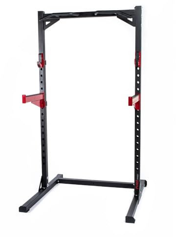Fuel Fitness Half Cage HR300 Verstellbarer Kniebeugeständer mit Sicherheitsablagen, Squat Rack mit Langhantelständer, Kniebeugeständer mit Klimmzugstange, bis 272kg belastbar