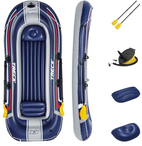 Bestway Hydro-Force™ Schlauchboot-Set, TRECK X3 SET, 307 x 126 x 39 cm, für 3 Personen + 1 Kind