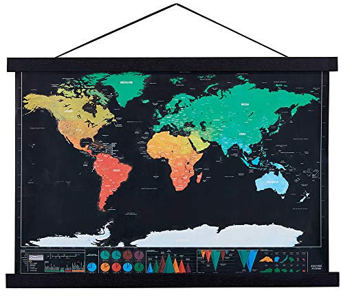 Ywlake Cornici per Poster A2, Ganci per Cornice per Poster in Legno e Legno Chiaro magnetici Kit da Appendere per Stampe artistiche su Tela (42cm, Nero)