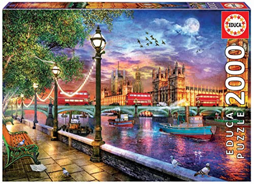 Educa - Puzzle da 2000 pezzi per adulti | Tramonto a Londra | Misura approssimativa assemblato: 96 x 68 cm | Da 14 anni (19046)