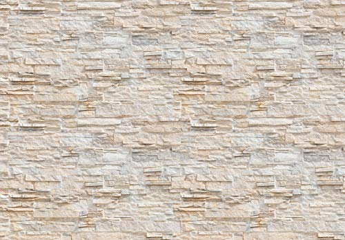 A.S. Création Papier peint Papier peint mur de pierres naturelles dans les tons beige et blanc - papier peint pour différentes pièces - Papier peint mural XXL 366 x 254 cm