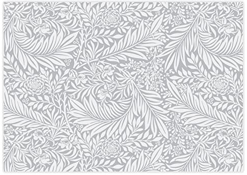 100 Tischunterlagen mit Flora-Muster Motiv in grau weiß I DIN A3 eckig I Platz-Set aus Papier I modernes Design I grau weiß I Einweg Tischset I Gastronomie und Haushalt I dv1083