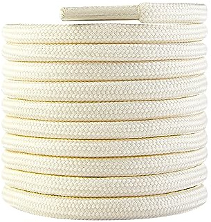 CCSOFTIME Round Cream Boot Laces,130cm Heavy Duty Boot ShoeLaces for Work Shoes Hiking Walking Boots and Trainers,4mm Replacement Thick Shoelaces for Womens Mens Kids(1Pair-Cream-130cm)