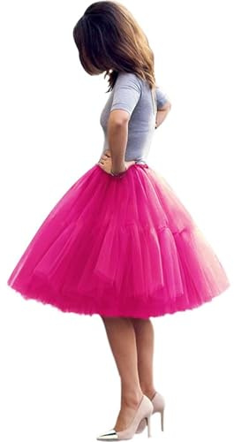 AromaHua Jupons Tulle Jupe de Ballet Tutu Hoopless Abito 5 Couches Tulle Tutu Vintage Jupons 50s Rockabilly rétro Underskirt Vintage 1950 Petticoat