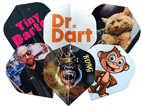 Custom Printed Dart Flights – Personalised with Your Logo or Photo and Text– 5 Sets (15 Flights) – 2 or 4 Sided Print – Dart Team, Pub & Gift Use