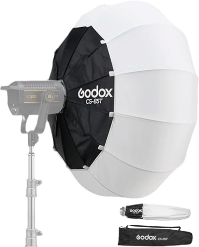 Godox CS-85T 85 cm/33,4 tum parabolic softbox, professionell vikbar softbox med standardbowenhållare för fotografering, studio, fotografi, porträtt, live-stream, speedlite, studio-blixt