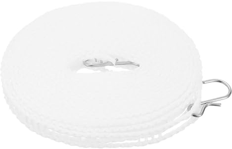 QUARKZMAN Stendino Portatile, Corda per Stendere Il Bucato in Nylon Antiscivolo e Antivento da 16,4 Piedi per Cortile, Viaggi All'Aperto, Campeggio, Asciugatura Del Bucato, Bianco