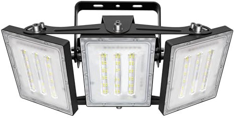 STASUN 150W LED-Flutlicht, IP66 Wasserdicht, 15000LM, LED-Außenbeleuchtung, Entspricht 900W Halogenglühlampe, 6000K Tageslichtweiß, Einstellbares Flutlicht für Scheunen, Höfe und Garagen, Schwarz