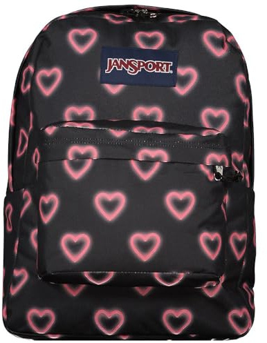 JanSport SUPERBREAK ONE Großer Rucksack, Happy Hearts Black (Schwarz)