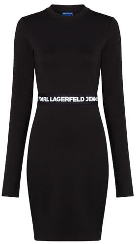 Karl Lagerfeld Jeans, Femme, Robe Milano, Coupe Régulière, Noir, XS