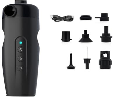 PAMENET Pompa ad aria elettrica portatile per gonfiabili, 20 psi, ricaricabile, per materassi ad aria, letti, barche, galleggianti per piscina