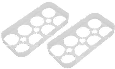OUCRIY Plateau à œufs pour Réfrigérateur, 2 Pièces, 8 Grilles, Fentes Indépendantes, Porte-œufs Transparent, Conteneur pour Armoire de Cuisine