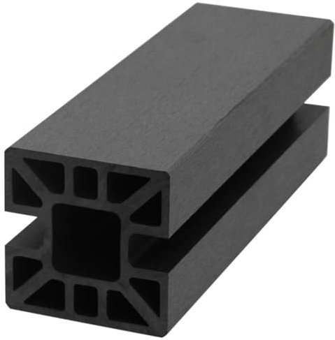 HORI Sichtschutzzaun Pfosten | WPC | Sichtschutz | Gartenzaun | Zaun | Lamellenzaun I Anthrazit I Verbindungspfosten 185 cm