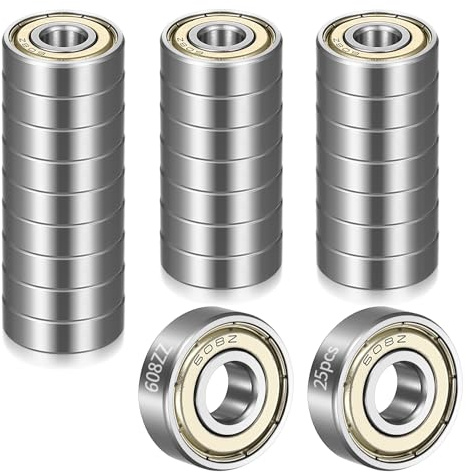 25 Pz 608zz Cuscinetto a Sfera, Cuscinetti a Sfere a Gola Profonda in Acciaio per Monopattini in Linea, Skateboard (8mm x 22mm x 7mm)