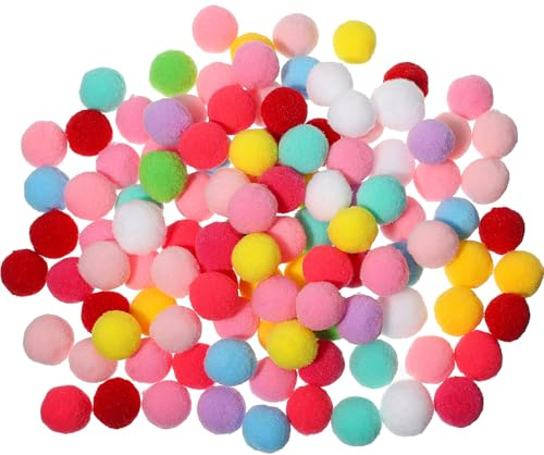 100 PCS Mini Pom Poms for Crafts, 2 cm/0,4 Inch Small Pompoms for Crafts, Multicolor Pom Pom Balls for Arts, Craft, DIY Projects, Home Decorations