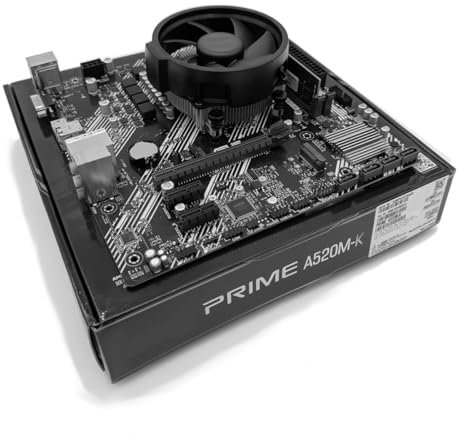 Ryzen 7 5700X 3.4GHz (Turbo 4.6GHz) 8 Core 16 Thread CPU, Prime A520M-K Motherboard & 8GB 3200Mhz DDR4 RAM Pre-Built Bundle