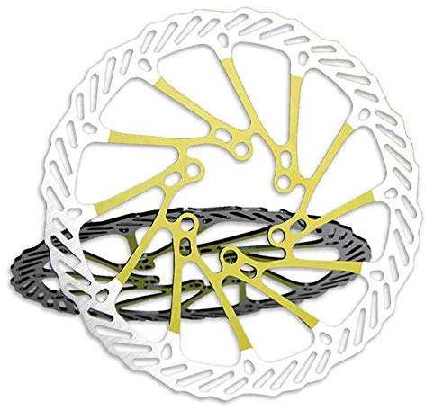 VOANZO Bicycle Disc Brakes 160mm DISC ROTOR, STAINLESS STEEL, 6 BOLT MOUNTING G3 Mountain Bike Disc Brakes (Yellow)