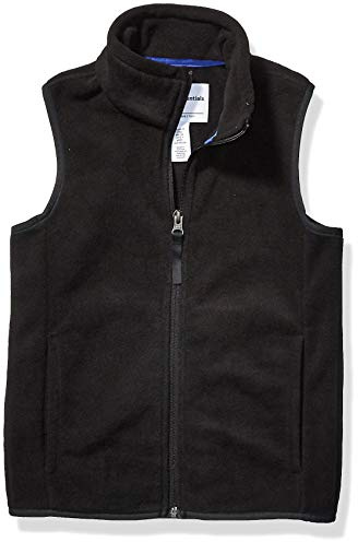 Amazon Essentials Gilet en Molleton Polaire Garçon, Noir, 6-7 Ans