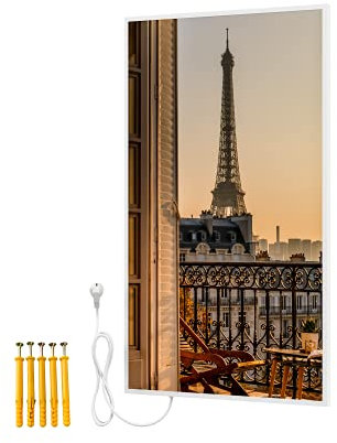 Bringer Imagen calefacción por infrarrojos con marco – calefacción con imagen – 60 x 100 x 1,8 cm – París, Francia