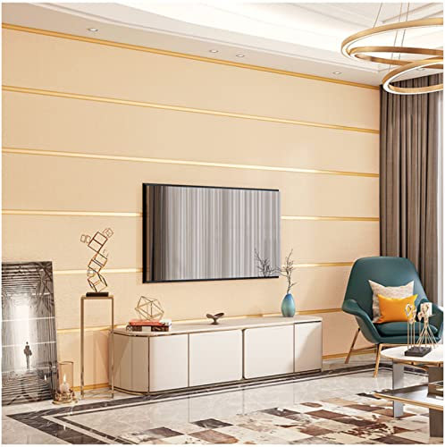 BCWGERFSDJ Cremefarbene Vliestapete 9,5 m x 0,53 m Vertikale Streifen Tapete Modernes Design Breite Streifen Tapete für Flur Wohnzimmer Schlafzimmer Büro