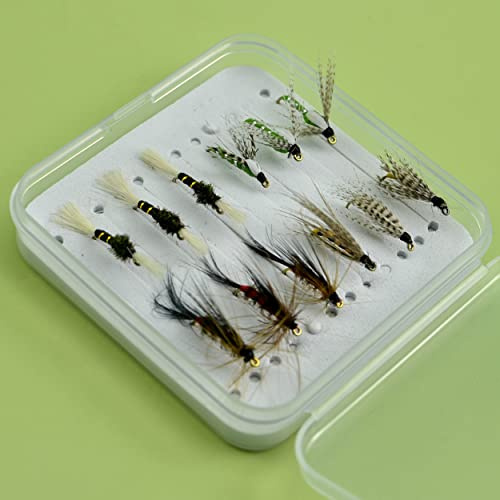 YAZHIDA | Flugfiske, flugor, kit |Torr fluga | 12 st (tidiga dabblerflugor | Boss)