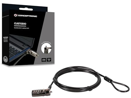 CONCEPTRONIC CUSTODIO01BN - Candado de combinación para Ordenador portátil (1,8 m)