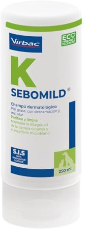 Sebomild Champú para Perros Y Gatos con Descamación, Piel Grasa O Mal Olor