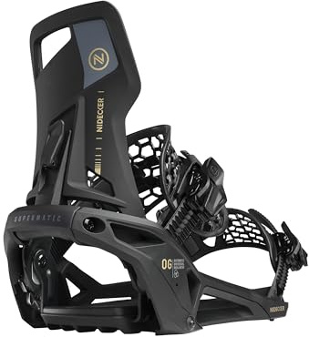 Nidecker OG Supermatic Snowboard Bindings – Auto Open System with Reclining Highback – Size L – Black
