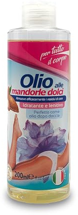 Huile d'amande Douce 200ml Sans Parfum | Avec Extrait de Graines de Tournesol | Post Épilation Corps Grossesse Vergetures Peau Sec Cheveux Ongles Massage Hydratant Nourrissant Naturel